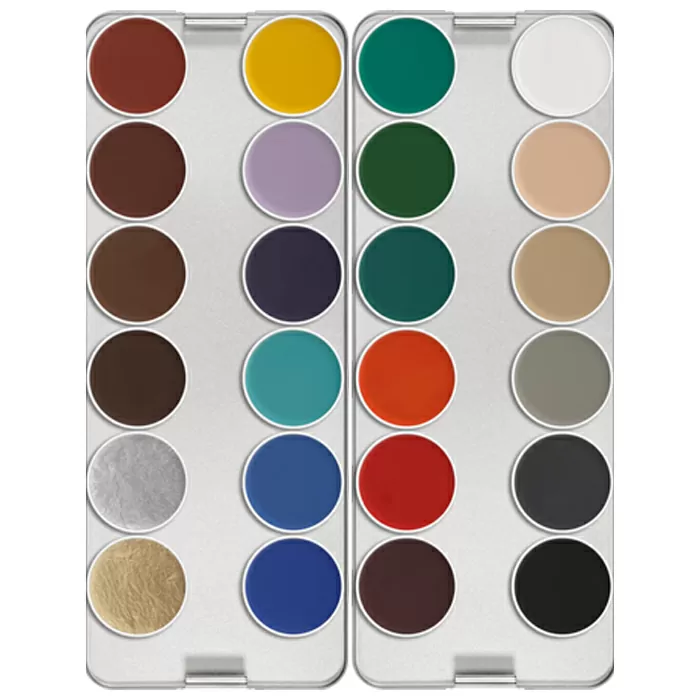 Kryolan Aquacolor Palette 24 Colors_002